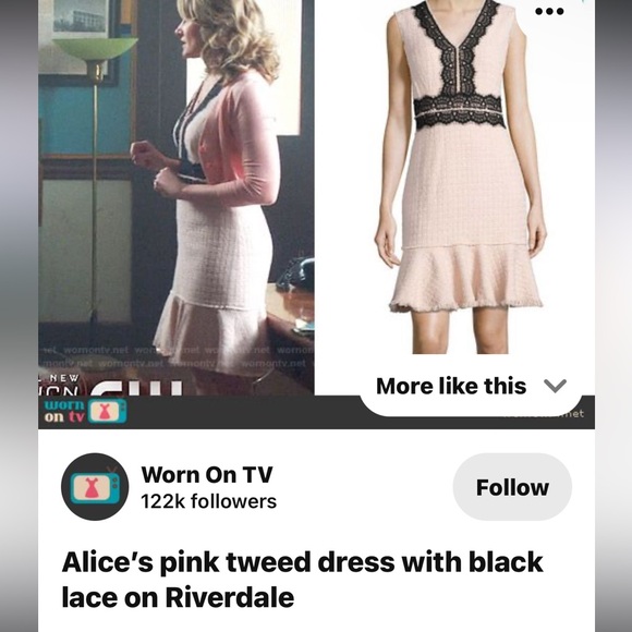 REBECCA TAYLOR Tweed Contrast Lace Sleeveless Dress, As Worn On TV - Picture 2 of 12